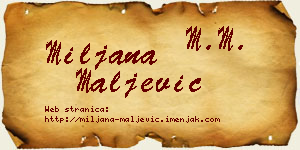 Miljana Maljević vizit kartica